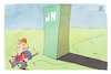 Cartoon: UN-Jobangebot (small) by Kostas Koufogiorgos tagged karikatur,koufogiorgos,illustration,cartoon,merkel,un,vereinte,nationen,wanderung,altkanzlerin,new,york,jobangebot,bogen