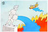 Cartoon: Waldbrände auf Rhodos (small) by Kostas Koufogiorgos tagged karikatur,koufogiorgos,rhodos,feuer,koloss,weltwunder,waldbrand,griechenland