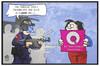 Cartoon: Weltfrauentag (small) by Kostas Koufogiorgos tagged karikatur,koufogiorgos,illustration,cartoon,frauen,weltfrauentag,polizei,tuerkei,ziel,zielscheibe,gleichberechtigung,gewalt,waffe,frau