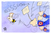 Cartoon: Wespelsky streiks again (small) by Kostas Koufogiorgos tagged karikatur,koufogiorgos,weselsky,klatsche,bahn,insekt