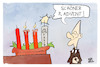 Cartoon: Zündstoff am 3. Advent (small) by Kostas Koufogiorgos tagged karikatur,koufogiorgos,advent,scholz,co2,preis,dynamit,zündstoff
