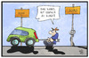 Cartoon: Zukunft des Autos (small) by Kostas Koufogiorgos tagged karikatur,koufogiorgos,illustration,cartoon,auto,elektromobilität,kabel,elektrisch,mobilität,zukunft,technologie,wirtschaft