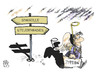 Cartoon: Zypern (small) by Kostas Koufogiorgos tagged zypern,rettung,europa,eu,euro,krise,himmel,hölle,steuerparadies,sparauflagen