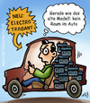 Cartoon: Electro Trabant (small) by illustrator tagged trabant,electric,electro,auto,wagen,accu,battery,batterie,inside,raum,neu,modell,alte