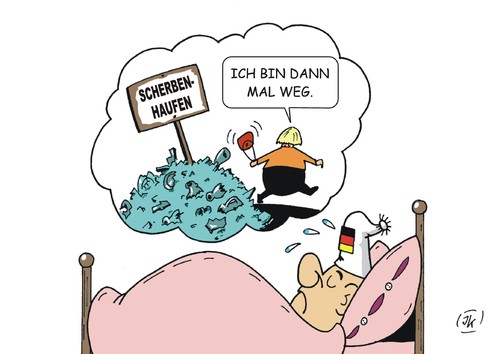 Cartoon: Angstträume (medium) by JotKa tagged träume,alpträume,merkel,kanzlerin,kanzlerschaft,rücktritt,rücktrittsdiskussionen,rücktrittsforderungen,flüchtlinge,staatsversagen,staatschaos,chaos,kontrollverlust,asyl,scheinasylanten,abschiebung,nordafrika,euro,eurokrise,schengen,grenzkontrollen,cdu,csu,spd,groko,wahlen,träume,alpträume,merkel,kanzlerin,kanzlerschaft,rücktritt,rücktrittsdiskussionen,rücktrittsforderungen,flüchtlinge,staatsversagen,staatschaos,chaos,kontrollverlust,asyl,scheinasylanten,abschiebung,nordafrika,euro,eurokrise,schengen,grenzkontrollen,cdu,csu,spd,groko,wahlen