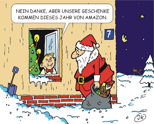 Cartoon: Auf verlorenem Posten (medium) by JotKa tagged weihnachtszeit,christmas,shopping,geschenke,geschenkekauf,handel,verkauf,umsatz,kommerz,kommerzialsierung,stress,weihnachtsstress,heilig,abend,wirtschaft,finanzen,kirche,kirchliche,feste,traditionen,weihnachtsmann,internet,internetshopping,amazon,bescherung,weihnachtszeit,christmas,shopping,geschenke,geschenkekauf,handel,verkauf,umsatz,kommerz,kommerzialsierung,stress,weihnachtsstress,heilig,abend,wirtschaft,finanzen,kirche,kirchliche,feste,traditionen,weihnachtsmann,internet,internetshopping,amazon,bescherung