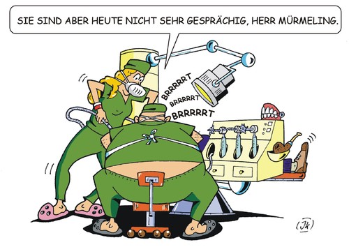 Cartoon: Beim Zahnarzt (medium) by JotKa tagged gesundheit,krankheit,männer,arzt,zahnarzt,patient,praxis,bohrer,gebiss,zahnprothese,schmerzen,gespräche,unterhaltung,job,arbeitsplatz,berufe,gesundheit,krankheit,männer,arzt,zahnarzt,patient,praxis,bohrer,gebiss,zahnprothese,schmerzen,gespräche,unterhaltung,job,arbeitsplatz,berufe