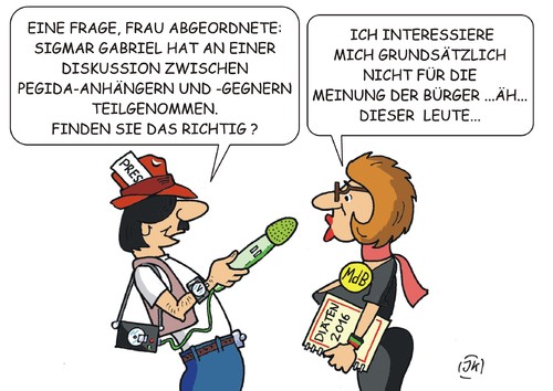 Cartoon: Bürgermeinung (medium) by JotKa tagged parteien,demonstranten,wutbürger,abgeordnete,politiker,meinungen,bürger,nopegida,pegida,gabriel