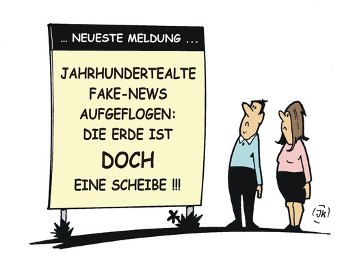 Cartoon: Fake-News 2 (medium) by JotKa tagged manipulationen,fakenews,internet,falschinformationen,kirche,religion,erde,kugel,scheibe,weltall,galileo,weltbild,manipulationen,fakenews,internet,falschinformationen,kirche,religion,erde,kugel,scheibe,weltall,galileo,weltbild