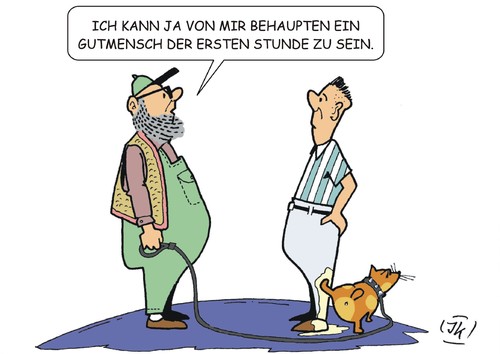 Cartoon: Gutmensch (medium) by JotKa tagged gutmensch,gesellschaft,bürger,verantwortung,blockaden,deutschland,politik,krisen,entscheidungen,parteien,lebensart,lebenseinstellungen,demokratieverständnis,narzismus,gutmensch,gesellschaft,bürger,verantwortung,blockaden,deutschland,politik,krisen,entscheidungen,parteien,lebensart,lebenseinstellungen,demokratieverständnis,narzismus