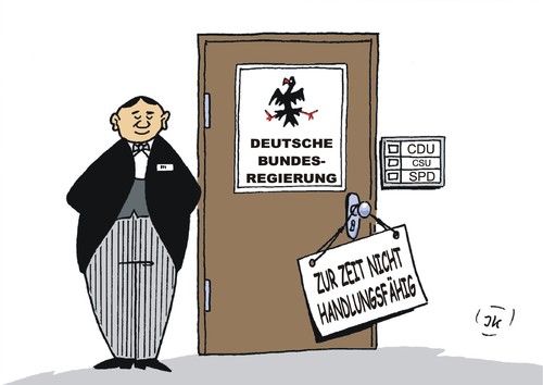 Cartoon: Krisenzei (medium) by JotKa tagged bundesregierung,handlungsfähig,handlungsunfähig,koalition,koalitionsstreit,brandbriefe,flüchtlinge,flüchtlingskrise,asyl,asyldebatte,obergrenze,kontingente,eu,europäische,lösung,merkel,cdu,csu,spd,linke,grüne,abschiebung,grenzkontrollen,grenzschließung,bundesregierung,handlungsfähig,handlungsunfähig,koalition,koalitionsstreit,brandbriefe,flüchtlinge,flüchtlingskrise,asyl,asyldebatte,obergrenze,kontingente,eu,europäische,lösung,merkel,cdu,csu,spd,linke,grüne,abschiebung,grenzkontrollen,grenzschließung