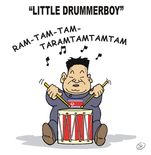 Cartoon: Little Drummerboy (medium) by JotKa tagged nordkorea,usa,trump,atomschlag,krieg,krise,koreakrise,atomwaffen,nordkorea,usa,trump,atomschlag,krieg,krise,koreakrise,atomwaffen