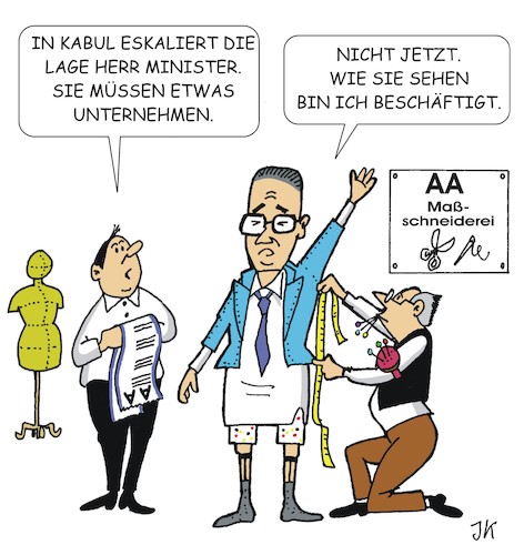 Cartoon: Minister im Stress (medium) by JotKa tagged kabul,afghanistan,taliban,evakuierungen,ortskräfte,botschaftsangehörige,bundeswehr,bundesregierung,aussenministerium,minister,maas,kabul,afghanistan,taliban,evakuierungen,ortskräfte,botschaftsangehörige,bundeswehr,bundesregierung,aussenministerium,minister,maas