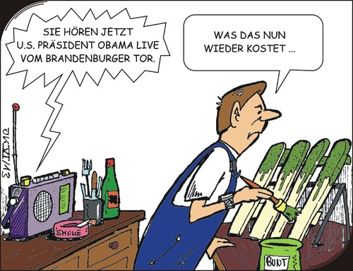 Cartoon: Obama in Berlin (medium) by JotKa tagged steuerverschwendung,steuerzahler,steuergelder,brandenburgertor,berlin,gauck,merkel,obama