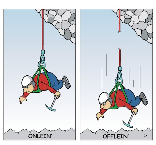 Cartoon: Online-Offlein (medium) by JotKa tagged online,offleine,berge,bersteigen,natur,bergsteiger,anseilen,bergwandern,smartphone,freizeit,klettern,online,offleine,berge,bersteigen,natur,bergsteiger,anseilen,bergwandern,smartphone,freizeit,klettern