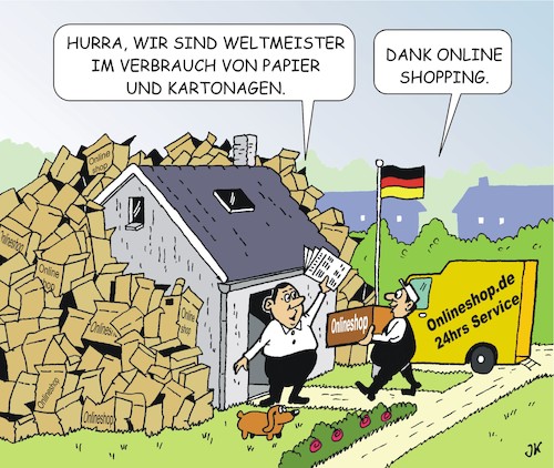 Cartoon: Weltmeister (medium) by JotKa tagged natur,umwelt,bäume,papierindustrie,kartonagen,handel,versandhandel,internet,verkehr,rohstoffe,wasserverbrauch,wasser,umweltbelastung,natur,umwelt,bäume,papierindustrie,kartonagen,handel,versandhandel,internet,verkehr,rohstoffe,wasserverbrauch,wasser,umweltbelastung