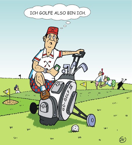 Cartoon: Wenn Golfer philosophieren (medium) by JotKa tagged sport,golf,green,golfer,gesellschaft,freizeit,philosophen,hobby,sport,golf,green,golfer,gesellschaft,freizeit,philosophen,hobby