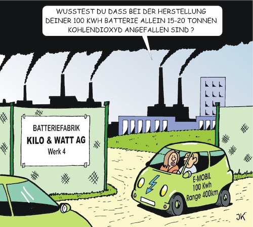 Cartoon: Wie sauber ist E-Mobilität? (medium) by JotKa tagged emobil,individualverkehr,verkehr,transport,auto,elektroauto,batterien,akkus,umwelt,rohstoffe,raubbau,klima,co2,mobilität,emobil,individualverkehr,verkehr,transport,auto,elektroauto,batterien,akkus,umwelt,rohstoffe,raubbau,klima,co2,mobilität