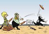 Cartoon: Anti IS Einsatz 2 (small) by JotKa tagged is,isis,syrien,syrienkrieg,bundeswehr,marschbefehl,bundestag,parteien,flüchtlinge,flüchtlingskrise,paris,terror,krieg,tornados,luftwaffe,merkel,nikolaus,vonderleyen,verteidigungsministerin,kanzlerin,nudelholz,waffen,terrorist