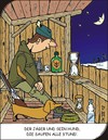 Cartoon: Der Jäger (small) by JotKa tagged jäger jagdrevier forstrevier wald wälder bäume jagd hund jagdhunt essen trinken nacht tag sommer winter mondschein romantik