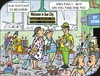 Cartoon: Missing luggage (small) by JotKa tagged vacation,travel,air,fund,office,solar,sea,beach,relaxation,wellness,worse,aircraft,pilots,airline,stewardess,hotel,tourism,agent,cheap