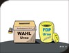 Cartoon: Urnen (small) by JotKa tagged bundestagswahl wahlkampf wähler wahlwerbung wahlbetrug urnen parteien cdu csu fdp linke grüne bundestags bundesregierung koalitionen wählerwille