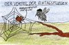 Cartoon: Eintagsfliegen (small) by Salatdressing tagged eintagsfliege,vorteil,insekten,fliegen,spinne,netzt,spinnennetz,natur,ein,dumm,aufregung,wütend