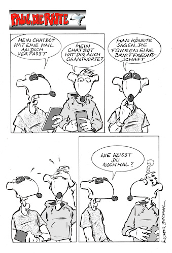 Cartoon: Chatbot-Freundschaft (medium) by Micha Strahl tagged micha,strahl,paul,die,ratte,chatbot,ki,kommunikation,micha,strahl,paul,die,ratte,chatbot,ki,kommunikation