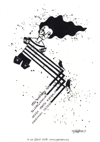 Cartoon: Pantomime (medium) by CIGDEM DEMIR tagged fanzine,karga,crow,pandomim,pantomime