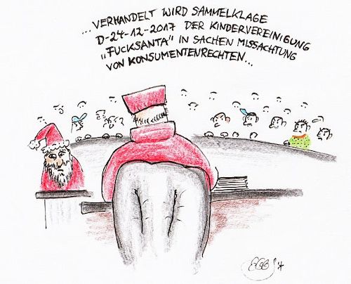 Cartoon: Fuck Santa (medium) by Eggs Gildo tagged weihnacht,weihnachtsmann,santa,claus,geschenke,klage