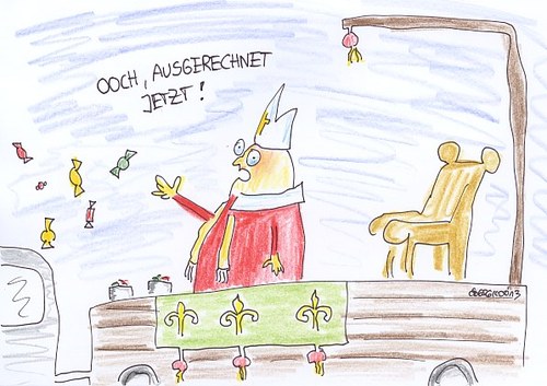 Cartoon: Spielverderber (medium) by Eggs Gildo tagged papst,rücktritt,karneval,spielverderber