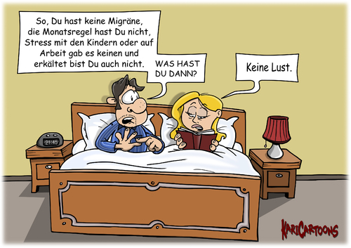 Cartoon: Keine Lust (medium) by karicartoons tagged lustlos,elternschaft,eltern,partnerschaft,paar,lust,frust,familie,eheprobleme,ehepaar,eheleben,ehealltag,beziehung,bett,ausreden,alltag,alltag,ausreden,bett,beziehung,ehealltag,eheleben,ehepaar,eheprobleme,familie,frust,lust,paar,partnerschaft,sex,eltern,elternschaft