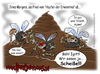 Cartoon: Haufen der Erkenntnis (small) by karicartoons tagged scheiße,kot,stinker,stinken,haufen,fliegen,schmeißfliegen,essen,erkenntnis,bewußtsein,ekel,ekelig,abscheu