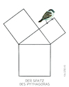 Cartoon: Der Spatz des Pythagoras (small) by Katharina Greve tagged math2022 pythagoras mathematik spatz vogel wortspiel