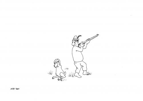 Cartoon: no title (medium) by Frank Hoffmann tagged hunting