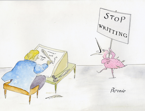 Cartoon: Stop writting ! (medium) by bernie tagged culture,writer,animal