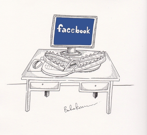 Cartoon: FACEBOOK (medium) by Babak Mo tagged facebook,babak,mohammadi,cartoons,karikature,graphic,design