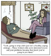 Cartoon: Coping Strategies (small) by Humoresque tagged psychiatrist,psychiatrists,psychiatry,shrink,shrinks,psychology,psychologist,psychologists,therapy,therapist,therapists,stripper,strippers,strip,club,clubs,stripping,coping,hypocrisy,hypocrite,hypocrites,flirt,flirts,flirting,vice,vices,health
