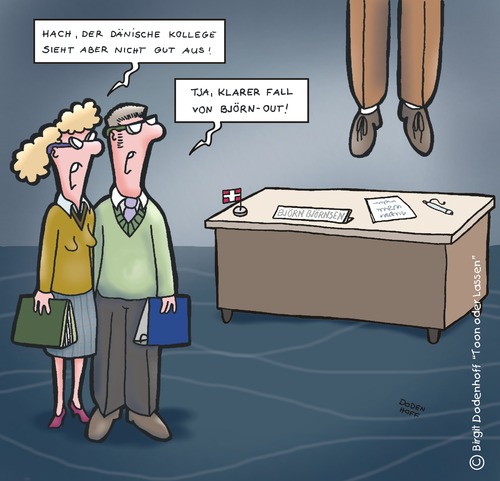 Cartoon: Dänische Depressionen (medium) by Dodenhoff Cartoons tagged büro,kollegen,dänen,björn,tod