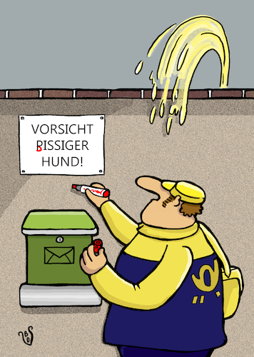 Cartoon: Postbote (medium) by Dodenhoff Cartoons tagged post,gewohnheiten,erwartungen,berufserfahrung,unerwartetes,briefzusteller,deutschepost,hunde,bissig,warnschild,briefkasten,marker,berufsalltag,zustelldienste,haustiere,hundeerziehung,post,gewohnheiten,erwartungen,berufserfahrung,unerwartetes,briefzusteller,deutschepost,hunde,bissig,warnschild,briefkasten,marker,berufsalltag,zustelldienste,haustiere,hundeerziehung