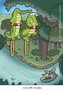 Cartoon: crocodile bungee (small) by Dodenhoff Cartoons tagged nature,crocodile,hunter