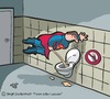 Cartoon: Sitzverweigerer (small) by Dodenhoff Cartoons tagged männer,pinkeln,stehpinkler,klobrille,superman,birgit,dodenhoff,cartoons
