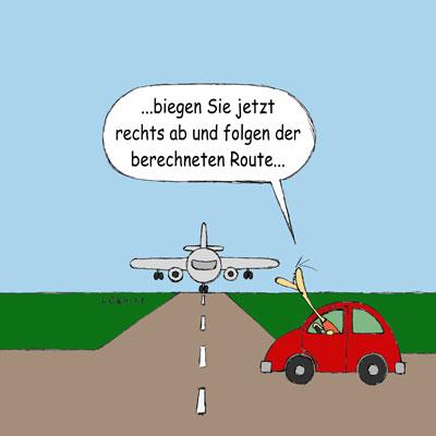 Cartoon: Autopilot (medium) by lexatoons tagged technik,autopilot,flugzeug,flughafen,auto,piste