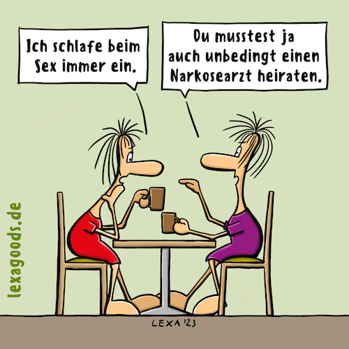 Cartoon: lexatoon einschlafen beim Sex (medium) by lexatoons tagged lexatoon,narkosearzt,geheiratet,ehe,einschlafen,kaffeeklatsch,frauengespräch,lexatoon,narkosearzt,geheiratet,ehe,einschlafen,sex,kaffeeklatsch,frauengespräch