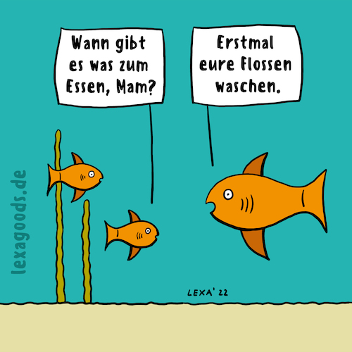 Cartoon: lexatoon Flossen waschen (medium) by lexatoons tagged lexatoon,flossen,waschen,fische,essen,meer,sauber,eltern,kinder,erziehung,lexatoon,flossen,waschen,fische,essen,meer,sauber,eltern,kinder,erziehung