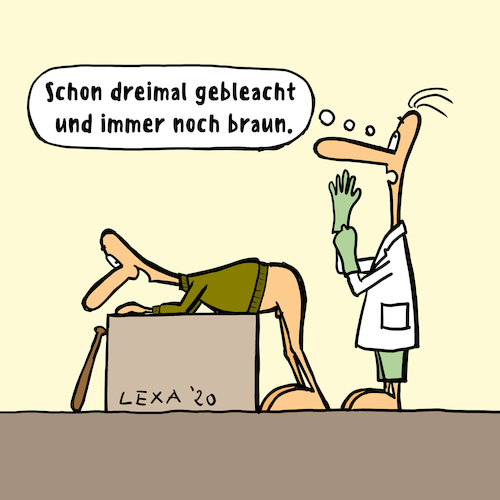 Cartoon: lexatoon Gebleacht (medium) by lexatoons tagged lexatoon,dreimal,gebleacht,doktor,arzt,nazi,lexatoon,dreimal,gebleacht,doktor,arzt,nazi