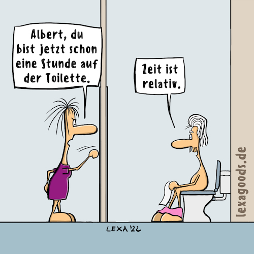 Cartoon: lexatoon Zeit ist relativ (medium) by lexatoons tagged lexatoon,relativitätstheorie,mathematik,wissenschaft,albert,einstein,math2022,lexatoon,relativitätstheorie,mathematik,wissenschaft,albert,einstein,math2022