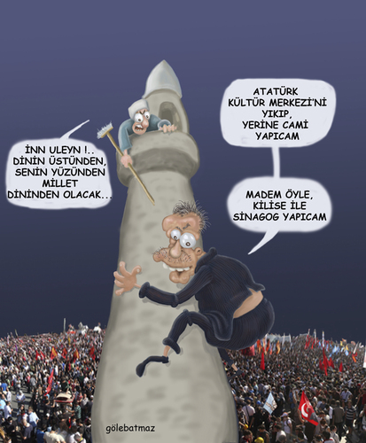Cartoon: AKM yerine CAMI (medium) by Gölebatmaz tagged akm,cami,politika,tayyip,akepe