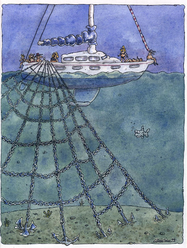 Cartoon: demir atmak (medium) by Gölebatmaz tagged yelken,capa,demir,tekne,deniz,karsoniyer,orumcek