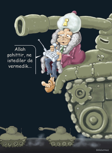 Cartoon: Erdogan Baskomutan (medium) by Gölebatmaz tagged erdogan,recep,padisah,baskomutan,darbe